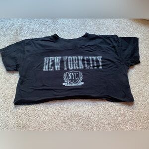 Aeropostale Black Crop Boyfriend Tee